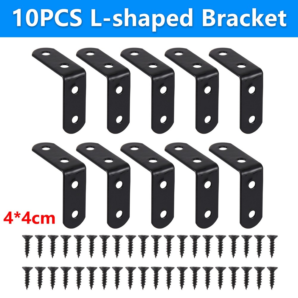 10Pc L Bracket Corner Brace Stainless Steel Corner Bracket 90 Degree for Shelves