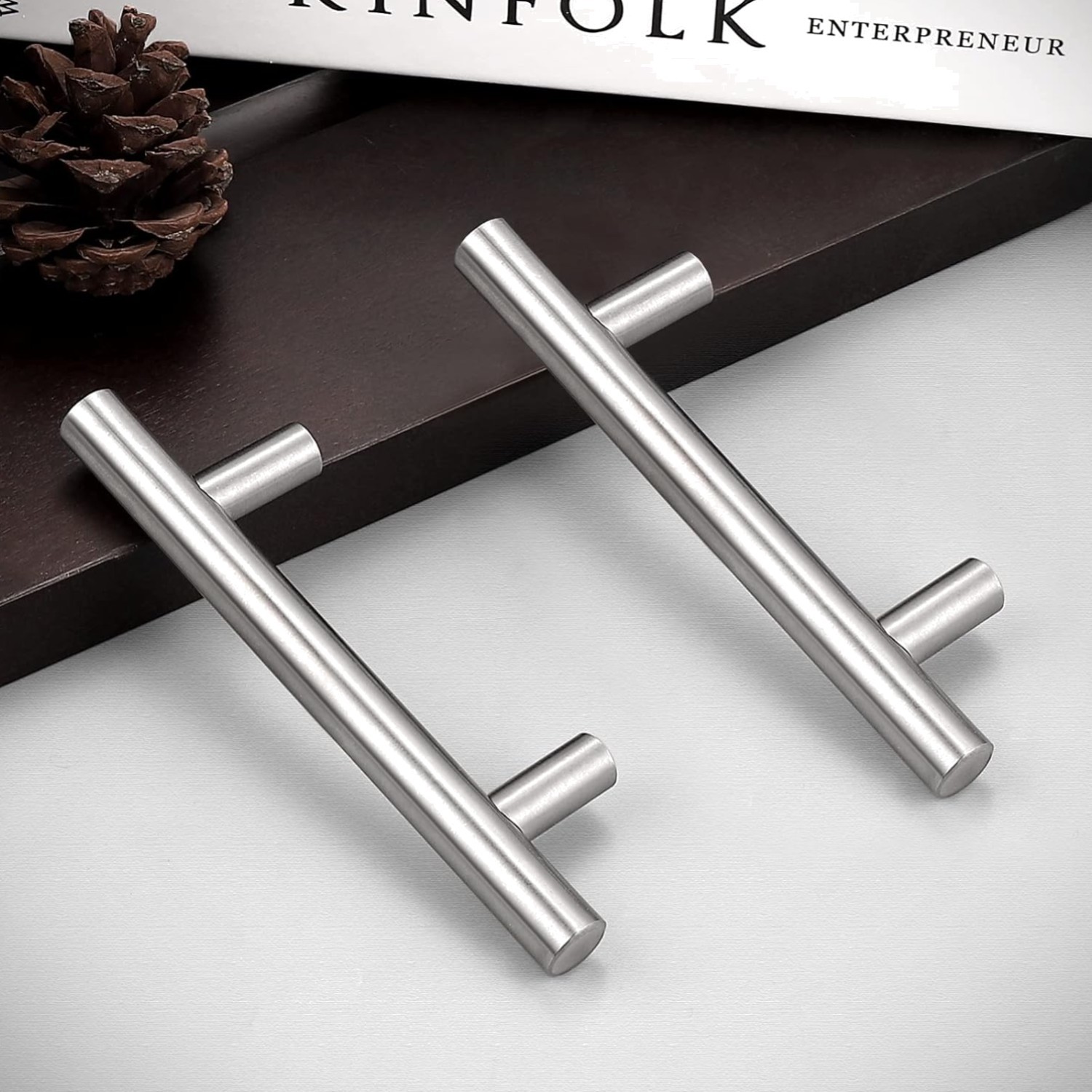 30 Pack 3 Inch Hole Centers Kitchen Cabinet Handles Euro T Bar Cabinet Pulls ... gallery
