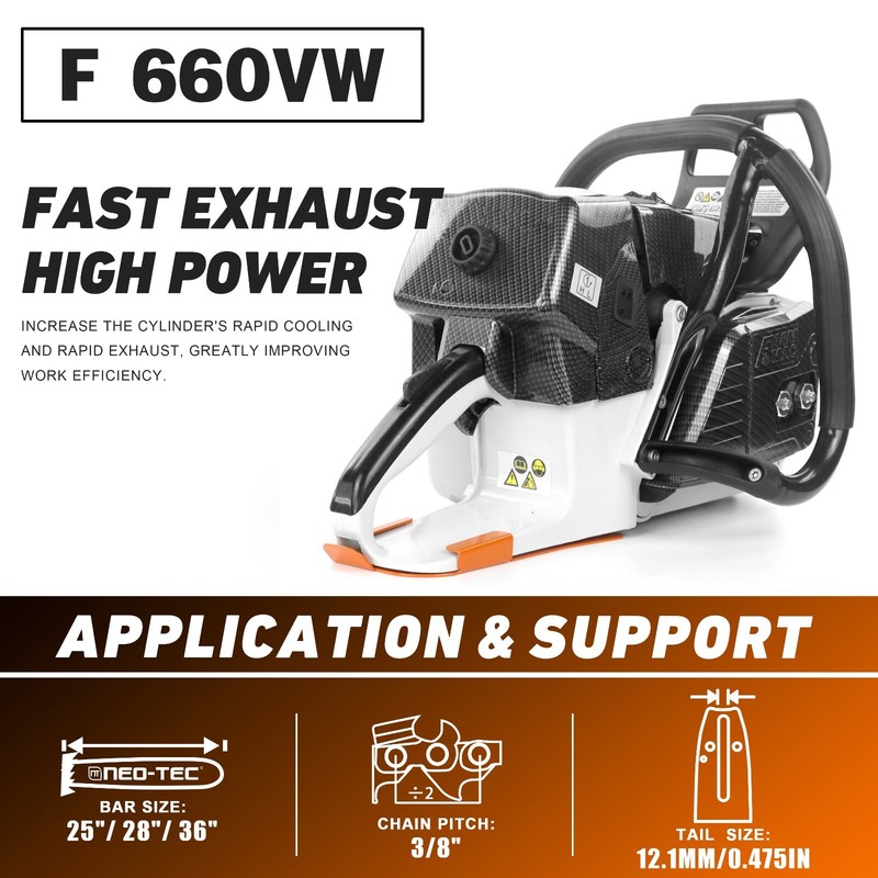 92cc Gas Chainsaw Power Head Compatible with MS660 G660 for Milling Wood No Bar gallery