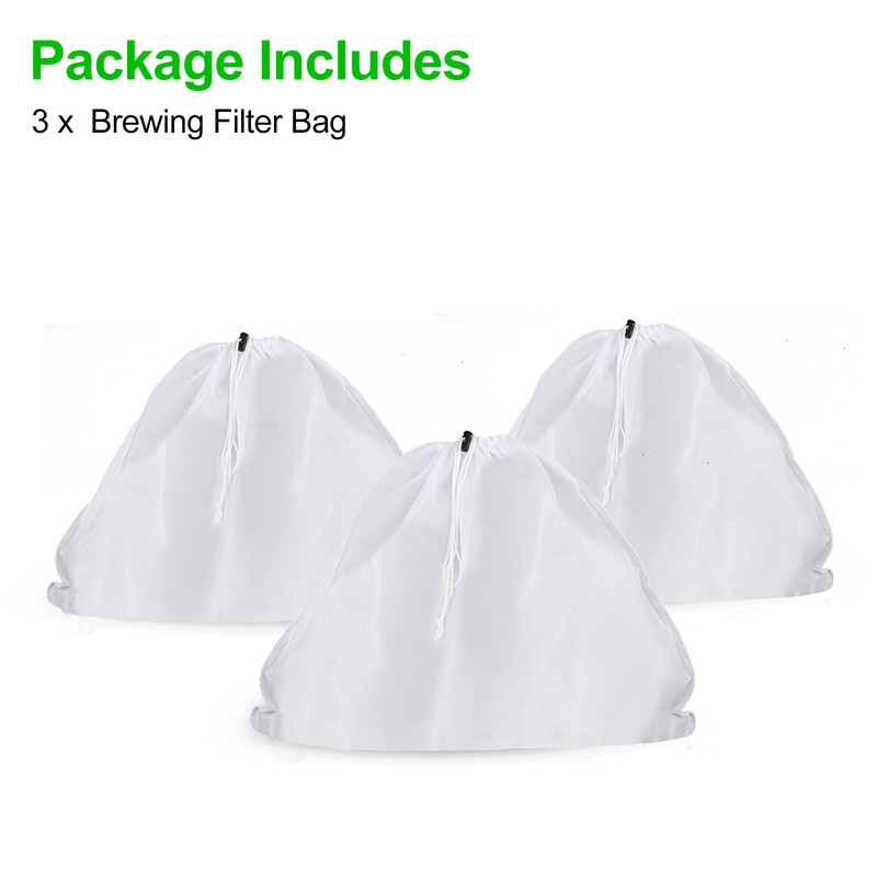 3x Drawstring Straining Brew Bag Extra Large Fine Mesh for Fruit Grape Wine Beer gallery