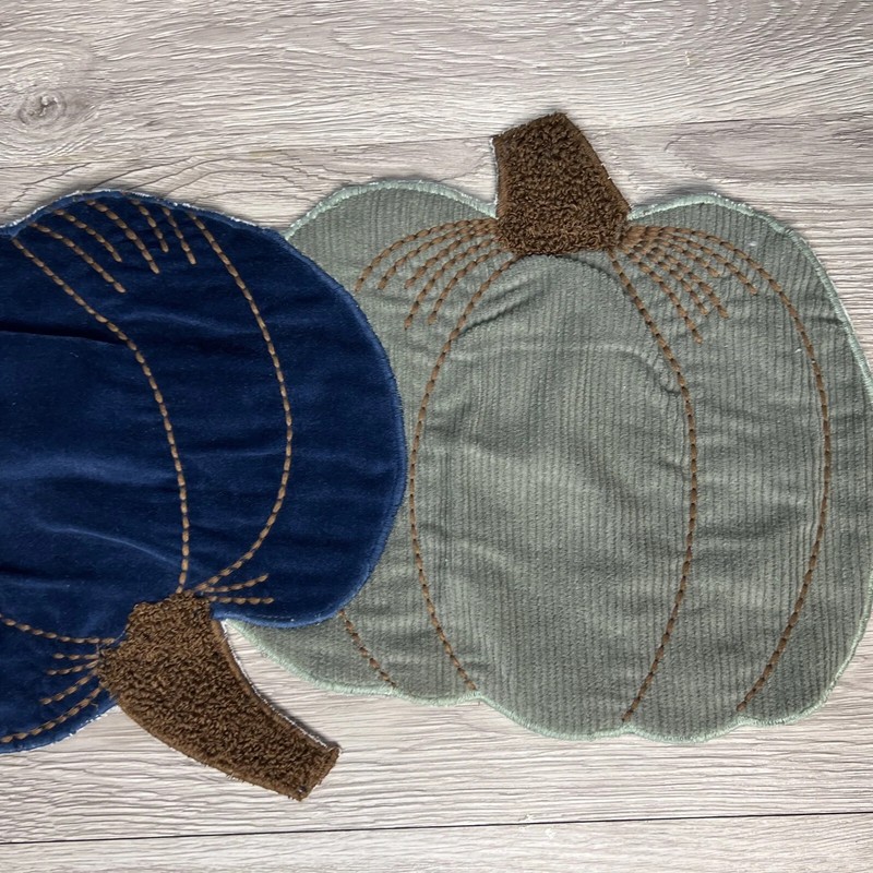 Shabby Chic White Blue Pumpkin Table Runner Fall Autumn Thanksgiving 13x 48" New gallery