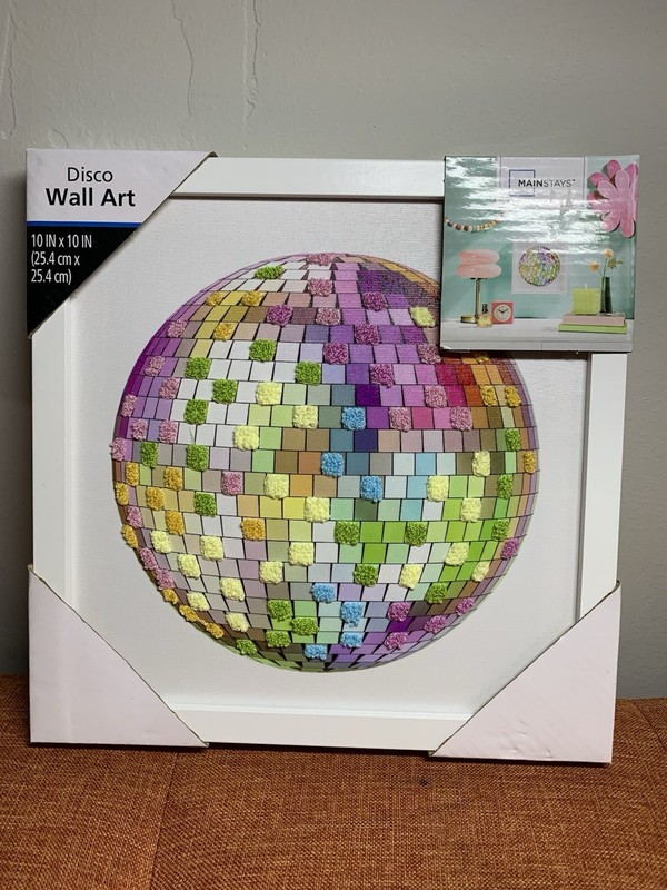 Mainstays Textured Framed Multicolor disco wall art 10"L x10"W Ready To Hang gallery