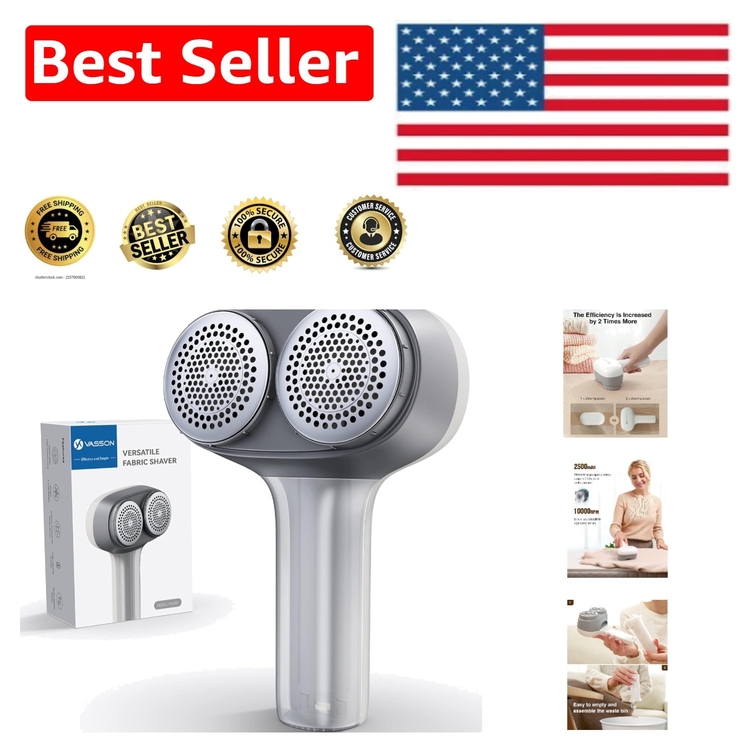 Compact Electric Fabric Shaver - Gentle & Durable Lint Remover, 2500mAh Battery gallery