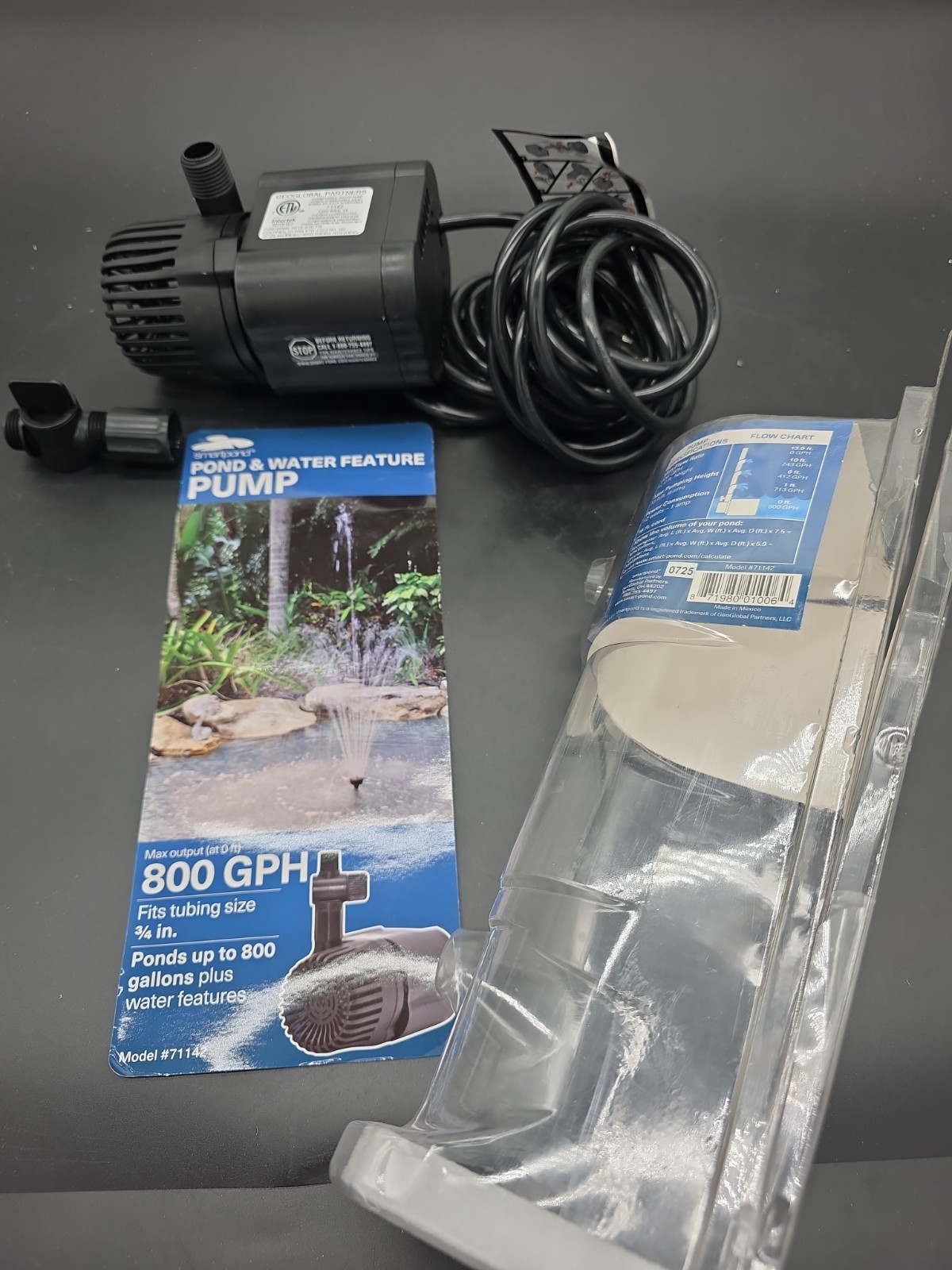 smartpond Fountain & Water Feature Pump 800 GPH, 71142, ETL, 16ft Cord, 800gal gallery