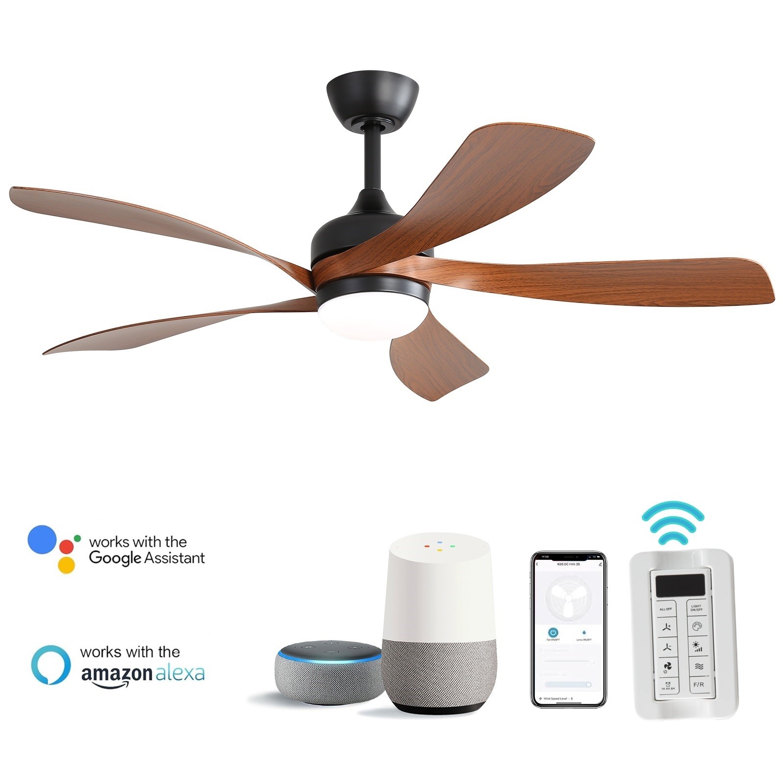 Sofucor 45in Smart Ceiling Fan with Remote Alexa/App Control Reversible DC Quiet gallery