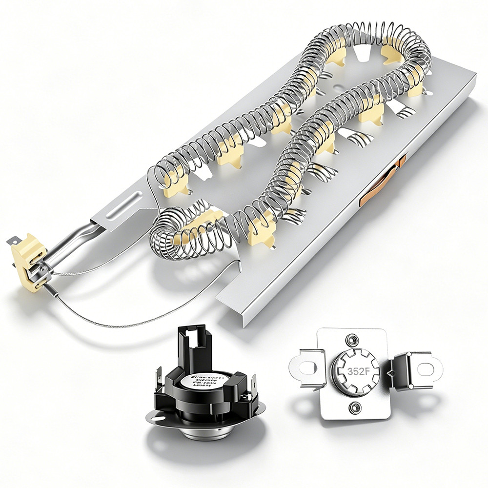 3387747 W11344457 Dryer Heating Element and 280148 8557403 Thermal Cut Off Kit gallery