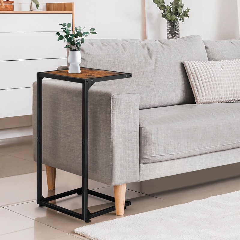 Rustic Brown C-Shaped Tables, End Table for Living Room Bedroom & Small Spaces gallery