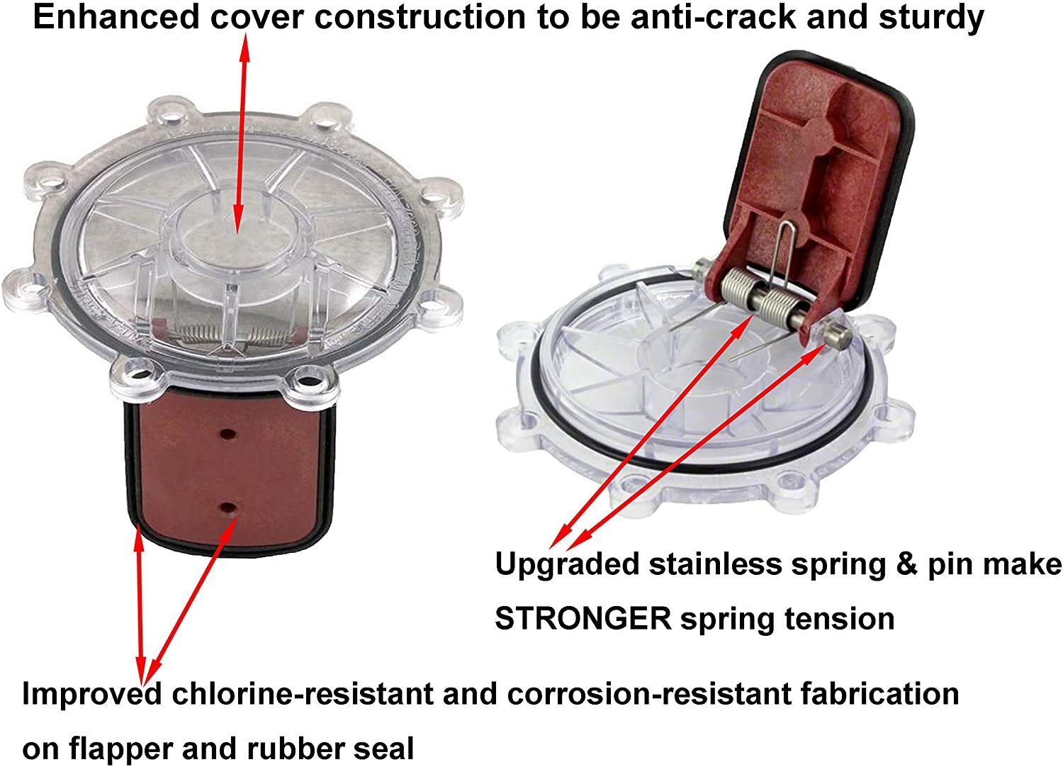 Check Valve Cover w/ Flapper 7056 For Jandy 7235, 7236, 7305, 7511, 7512 Valves gallery