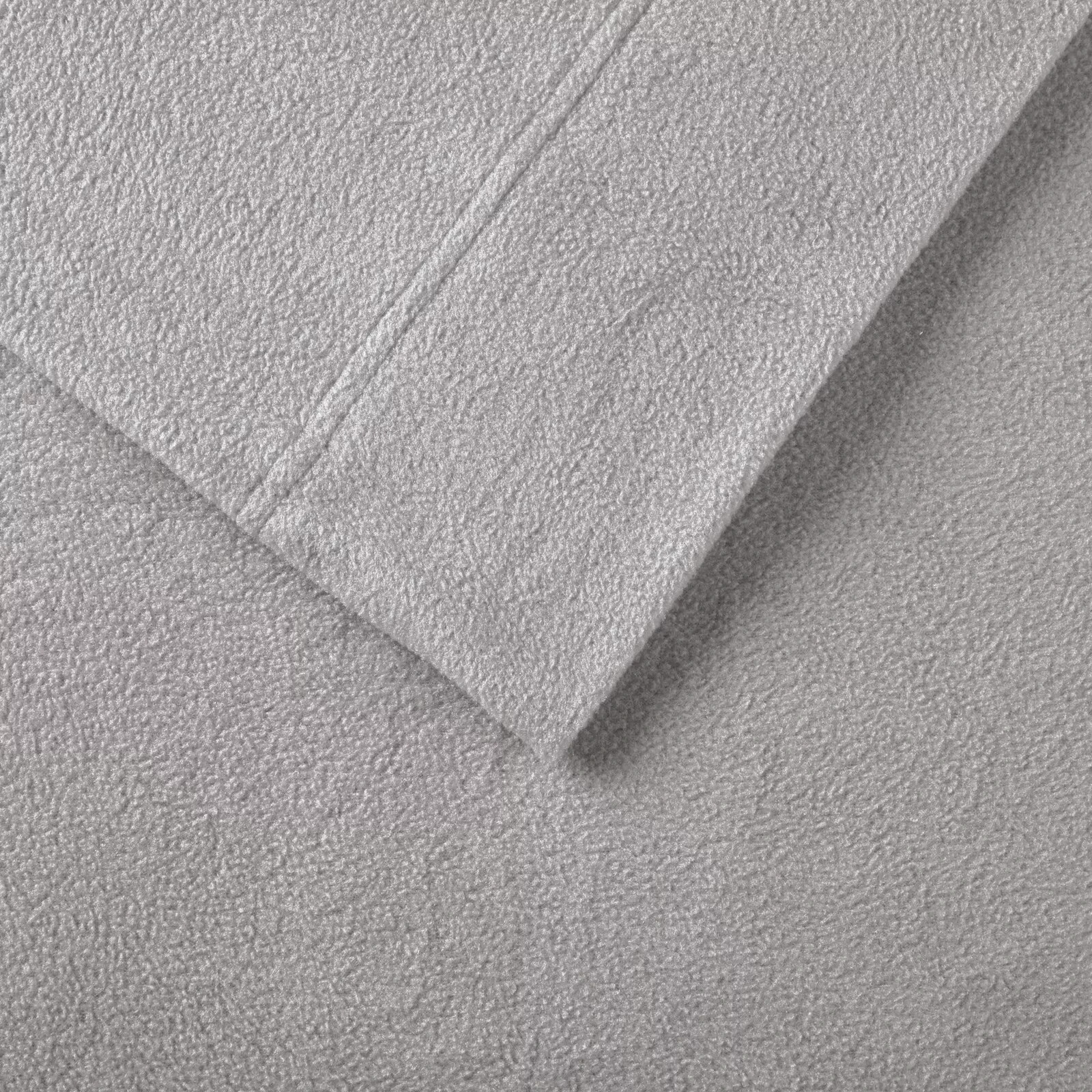 True North by Sleep Philosophy Micro Fleece Bed Sheet Set, Warm, Gray Full gallery