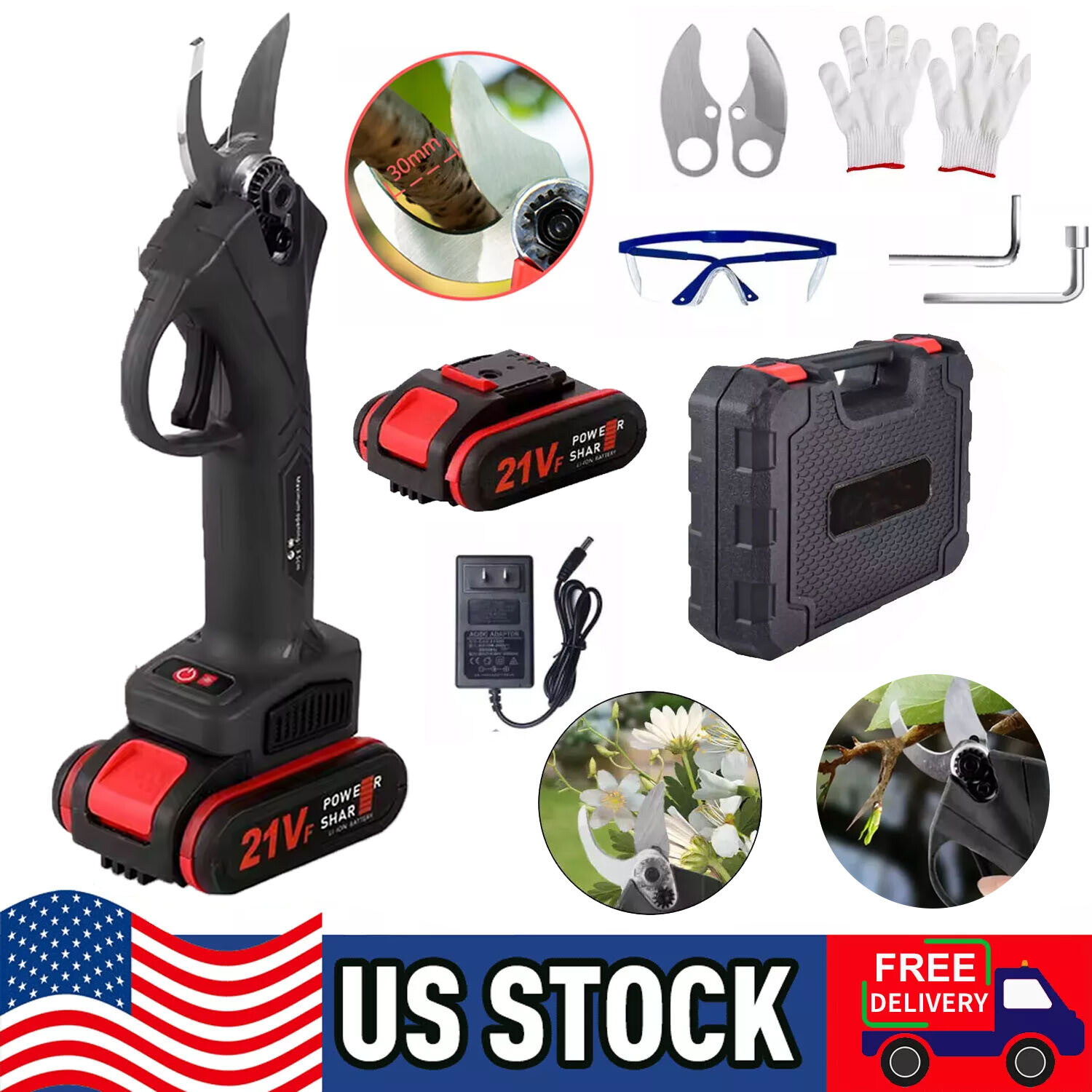 Electric Pruning Shears Professional Cordless Electric Pruning Battery Powered gallery
