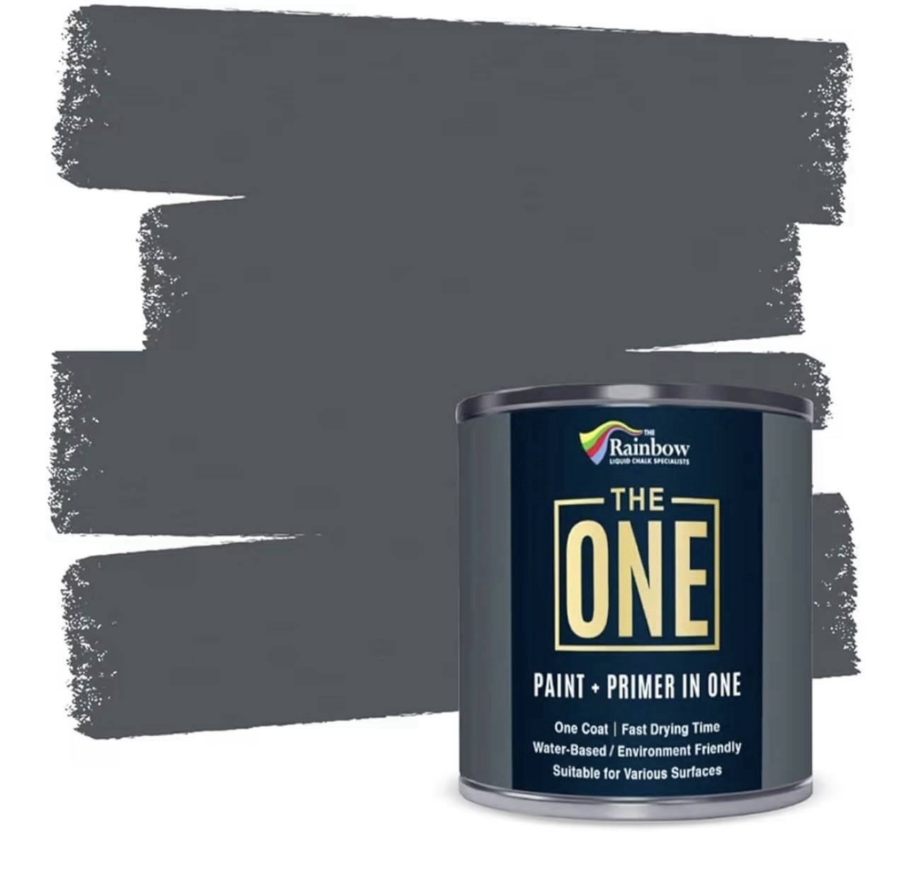 THE ONE All-In-One Paint & Primer - Dark Grey Satin, 33.8 Fl Oz/1 Liter gallery