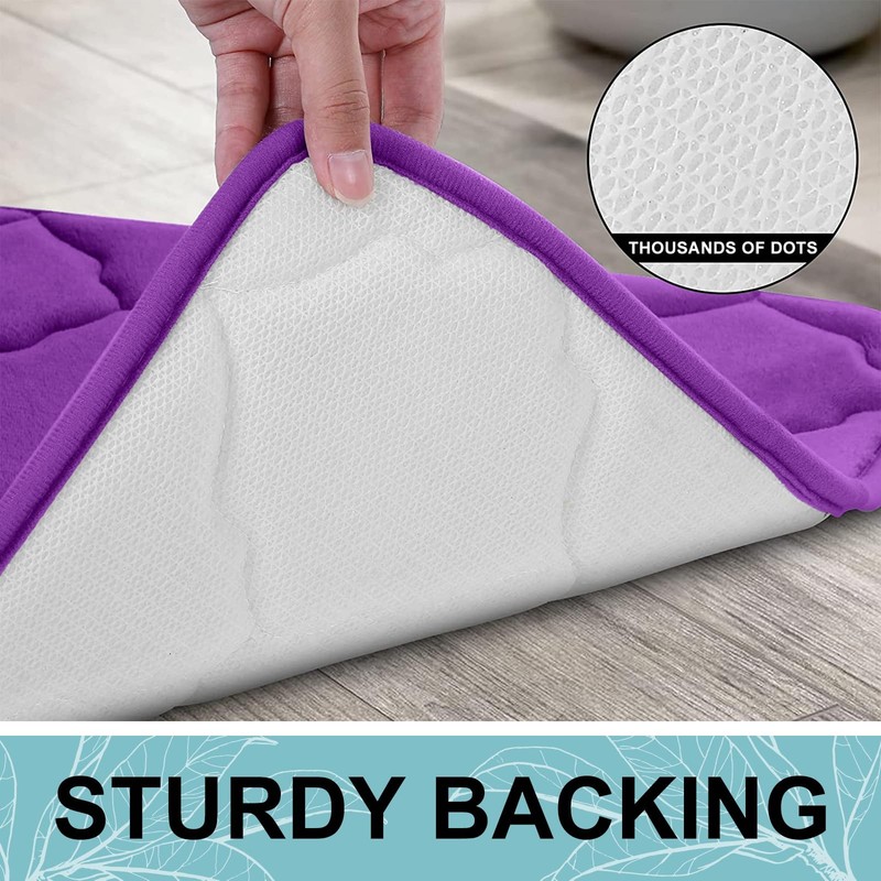 Memory Foam Bath Mat Soft Absorbent 47x24 In Non Slip Washable Shower Floor Rug gallery