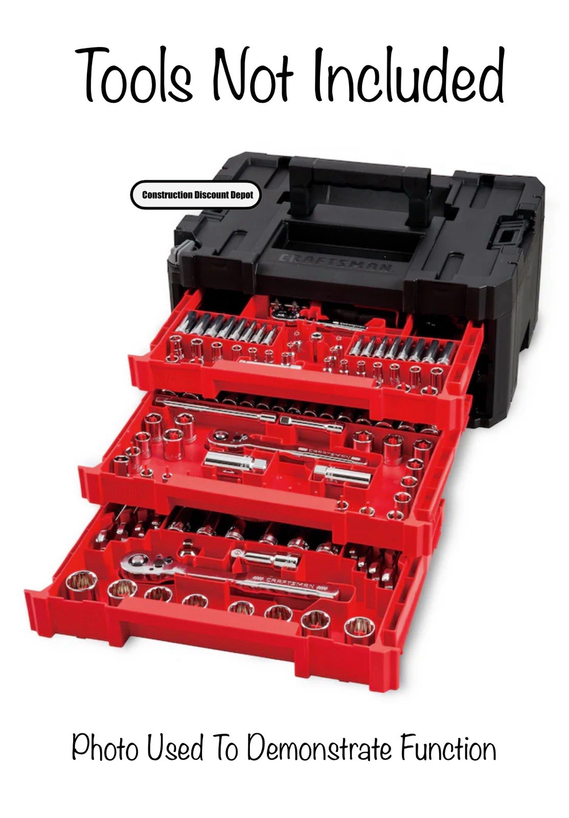 CRAFTSMAN 3 DRAWER TOOL CASE 262 PC VERSASTACK EMPTY **TOOLS NOT INCLUDED** gallery