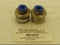 GARLAS CONTROL 89019CCC STRAIGHT COUPLING, 6mm x 1/2, PACKAGE OF 2, NIB