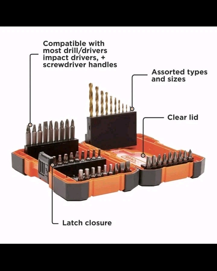 BLACK+DECKER 46 Piece Drill Bit / Screwdriver Bit Set - Screwdriving Drilling gallery