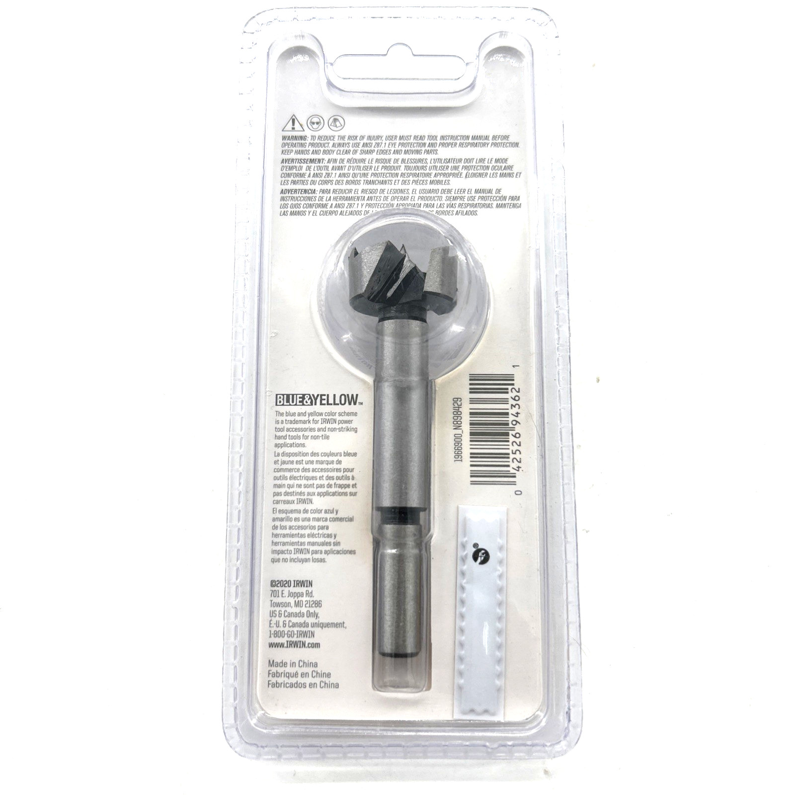 Irwin Round Shank 1" Carbon Steel Forstner Drill Bit Tool 1966900 gallery