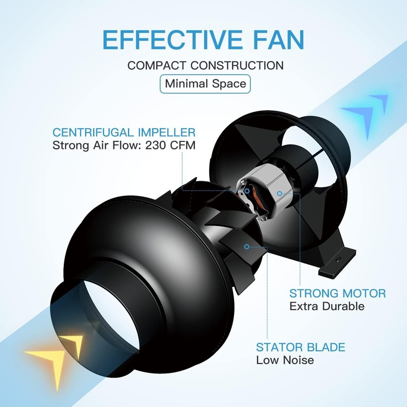 4-Inch Inline Duct Ventilation Fan with Air Carbon Filter & 8-ft Ducting System gallery