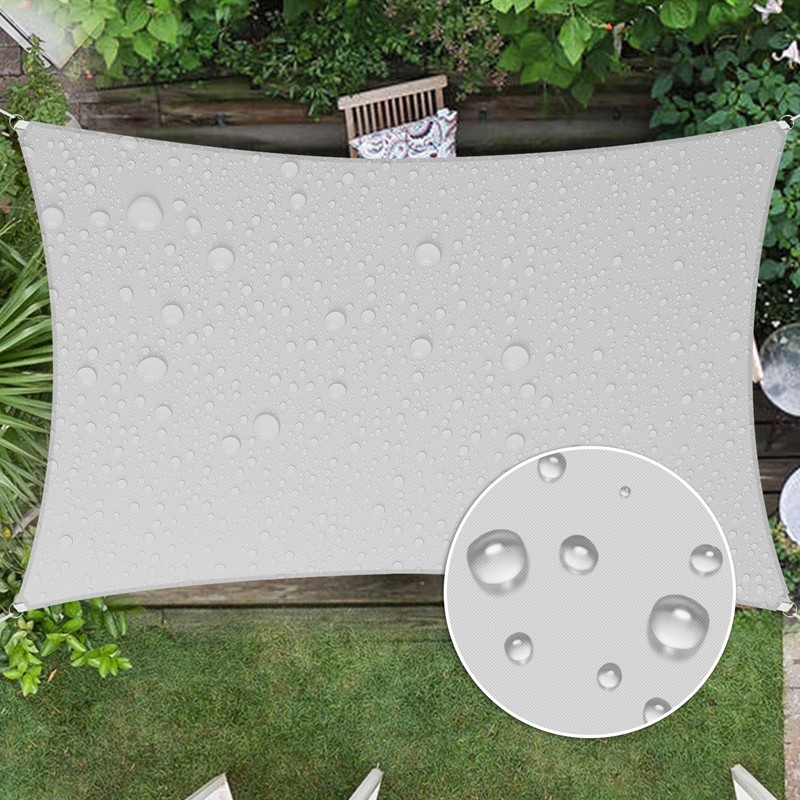 gray Custom 5-24FT Rectangle Waterproof Sun Shade Sail Garden Pool Patio Cover gallery