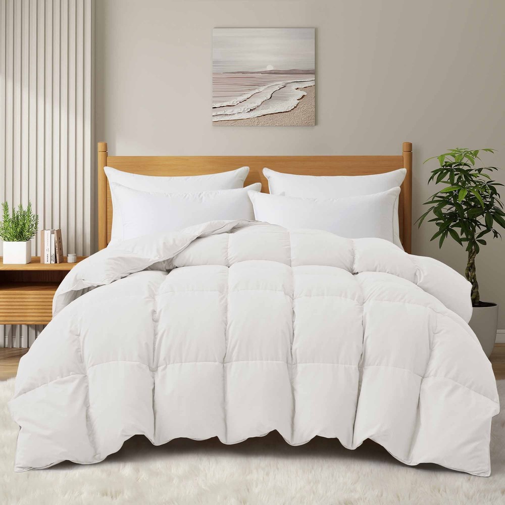 Super Cozy Fullfy Extra Warm Bed Blanket, Goose Down Comforter King or Queen