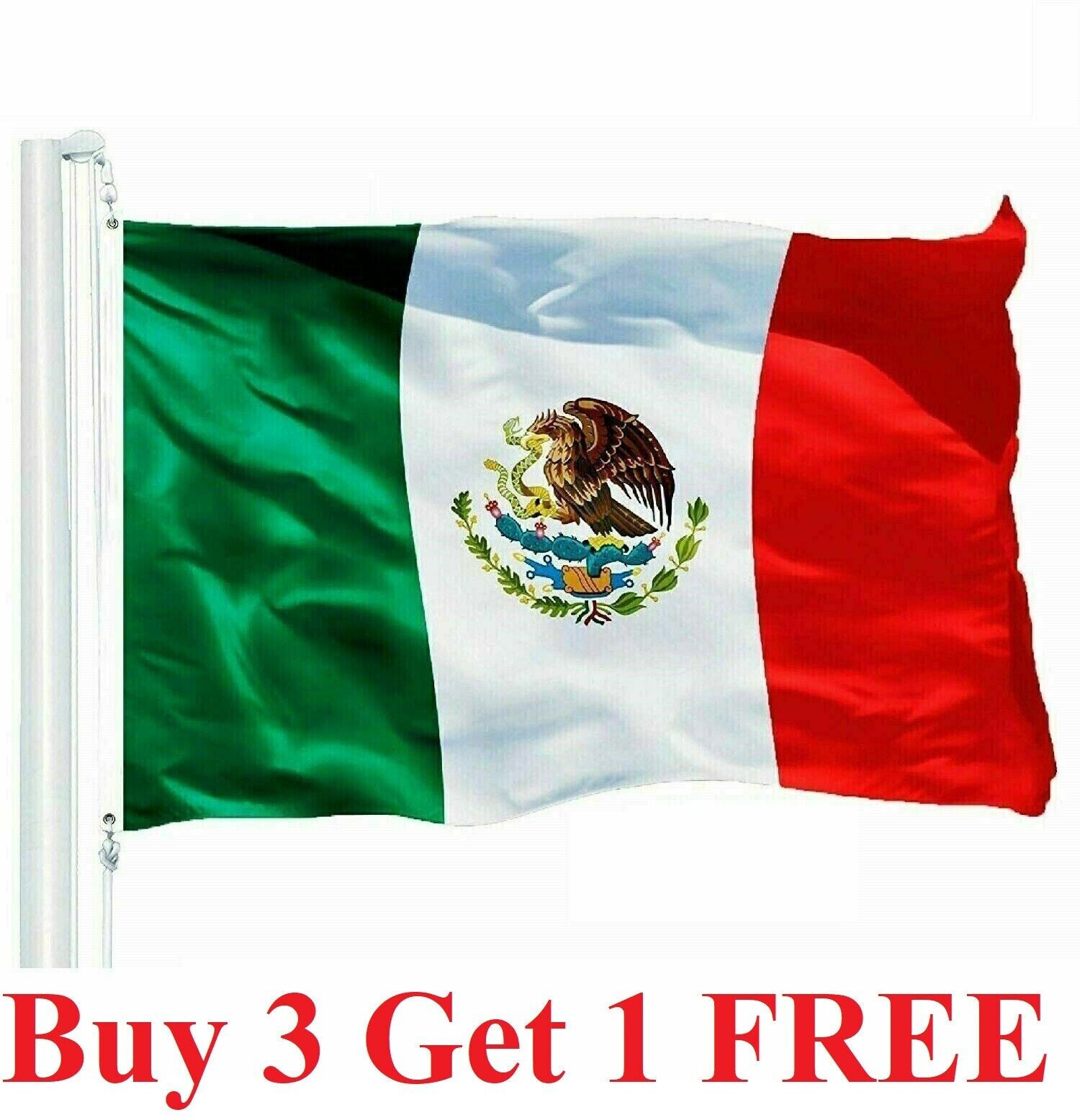 New 3’x5’ Polyester MEXICO FLAG Mexican Banner Pennant Bandera Indoor Outdoor gallery