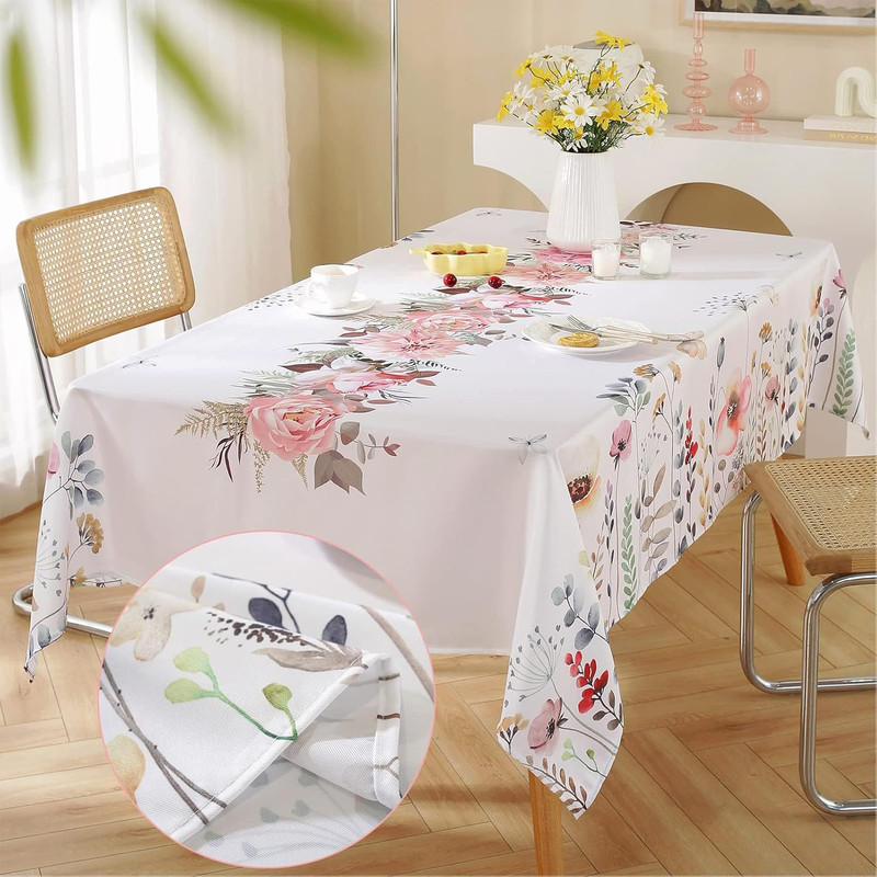 Summe Tablecloths for Rectangle Tables, 52X70 Inches, Wrinkle Free Machine Wash gallery