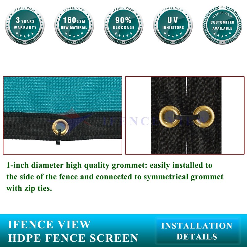 Ifenceview 3 FT High Turquoise Balcony Deck Fence Privacy Screen Fabric Panel gallery