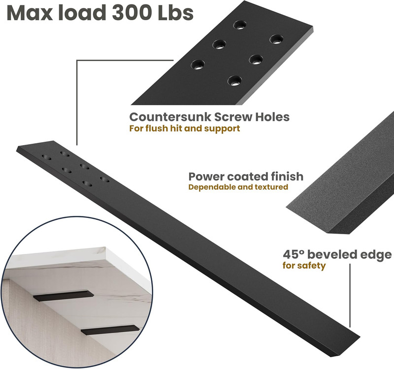 14" Countertop Support Brackets (4 Pcs) for Granite - Heavy Duty L Shelf Bracket gallery