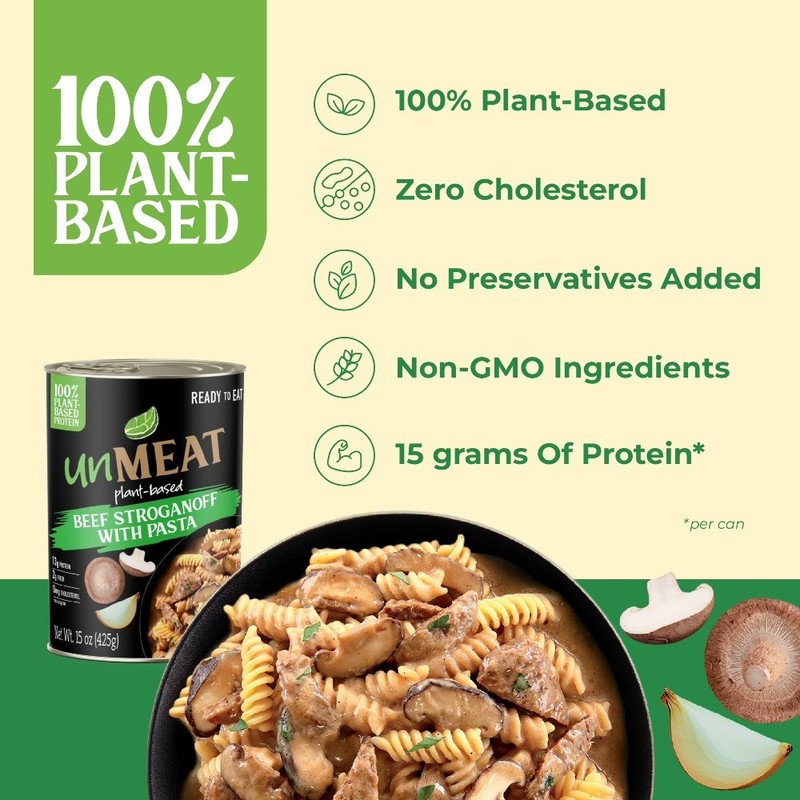 (2 pack) Plant-Based Beef Stroganoff with Pasta, 15oz Can gallery