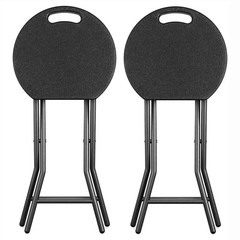 Round Collapsible Folding Bar Stool Counter Height Chairs for Camping Kitchen US