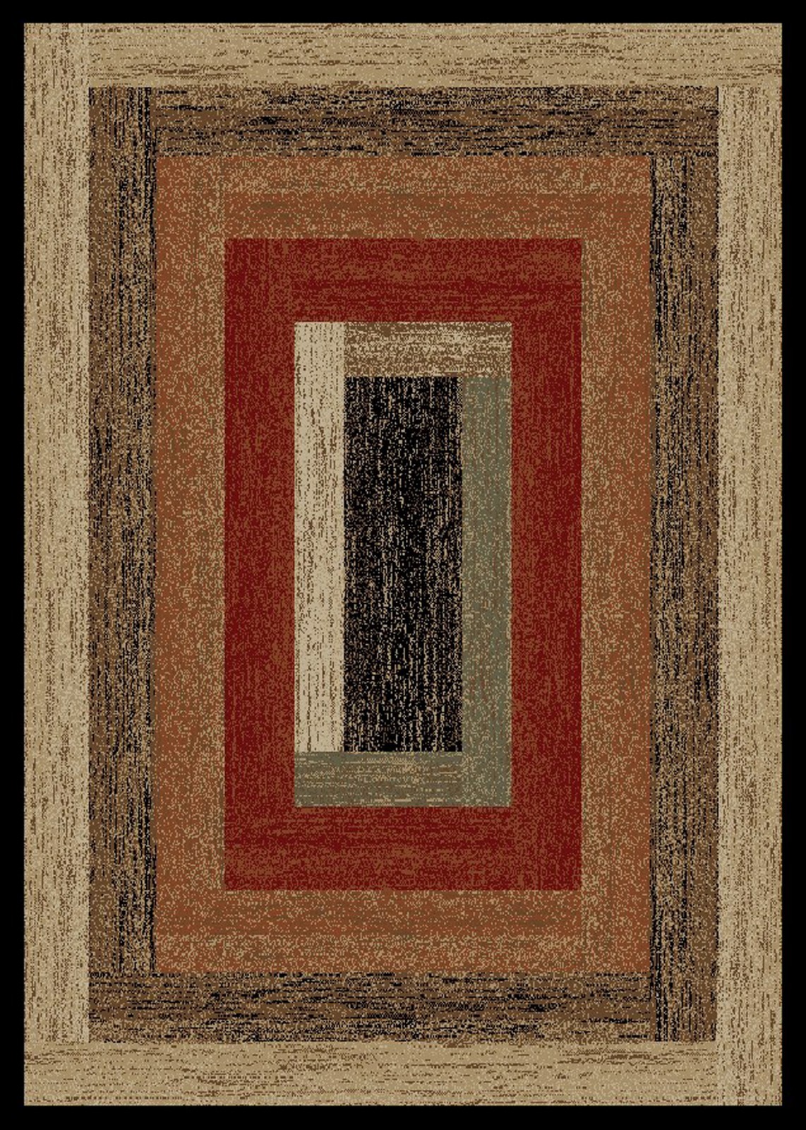 Rustic Panel Area Rug Runner Lodge Cabin Beige Black Red Green Wood Matching Set gallery
