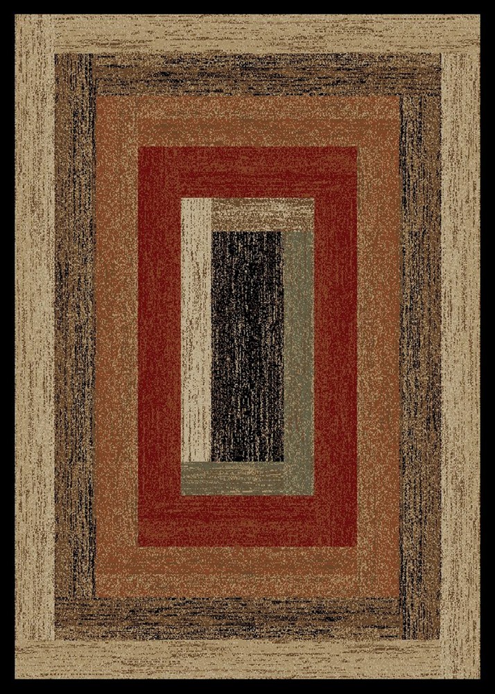 Rustic Panel Area Rug Runner Lodge Cabin Beige Black Red Green Wood Matching Set