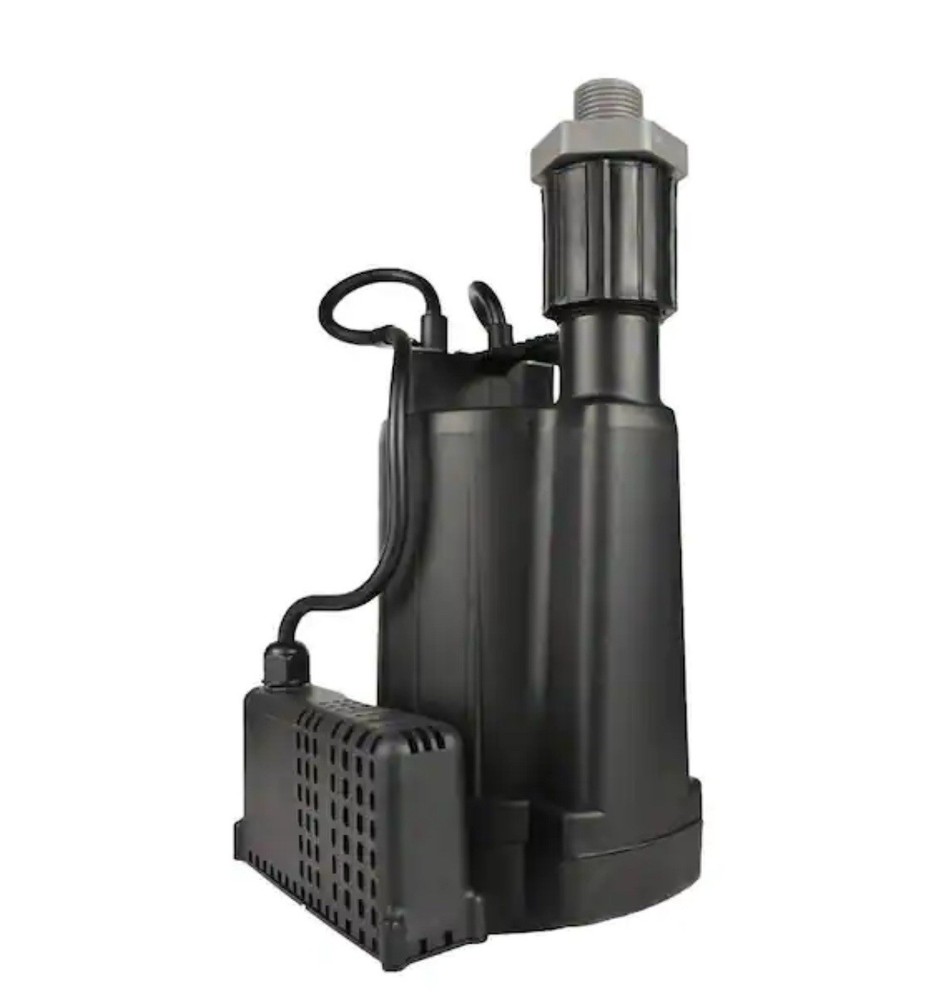 Everbilt Submersible Automatic Utility Pump Model EBAU33 - 1/3 HP in Black