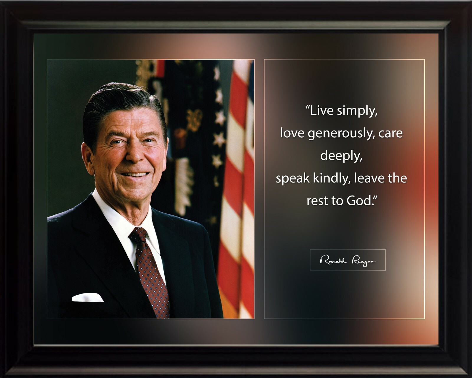 Ronald Reagan Live Simply Poster Print Picture or Framed Wall Art gallery