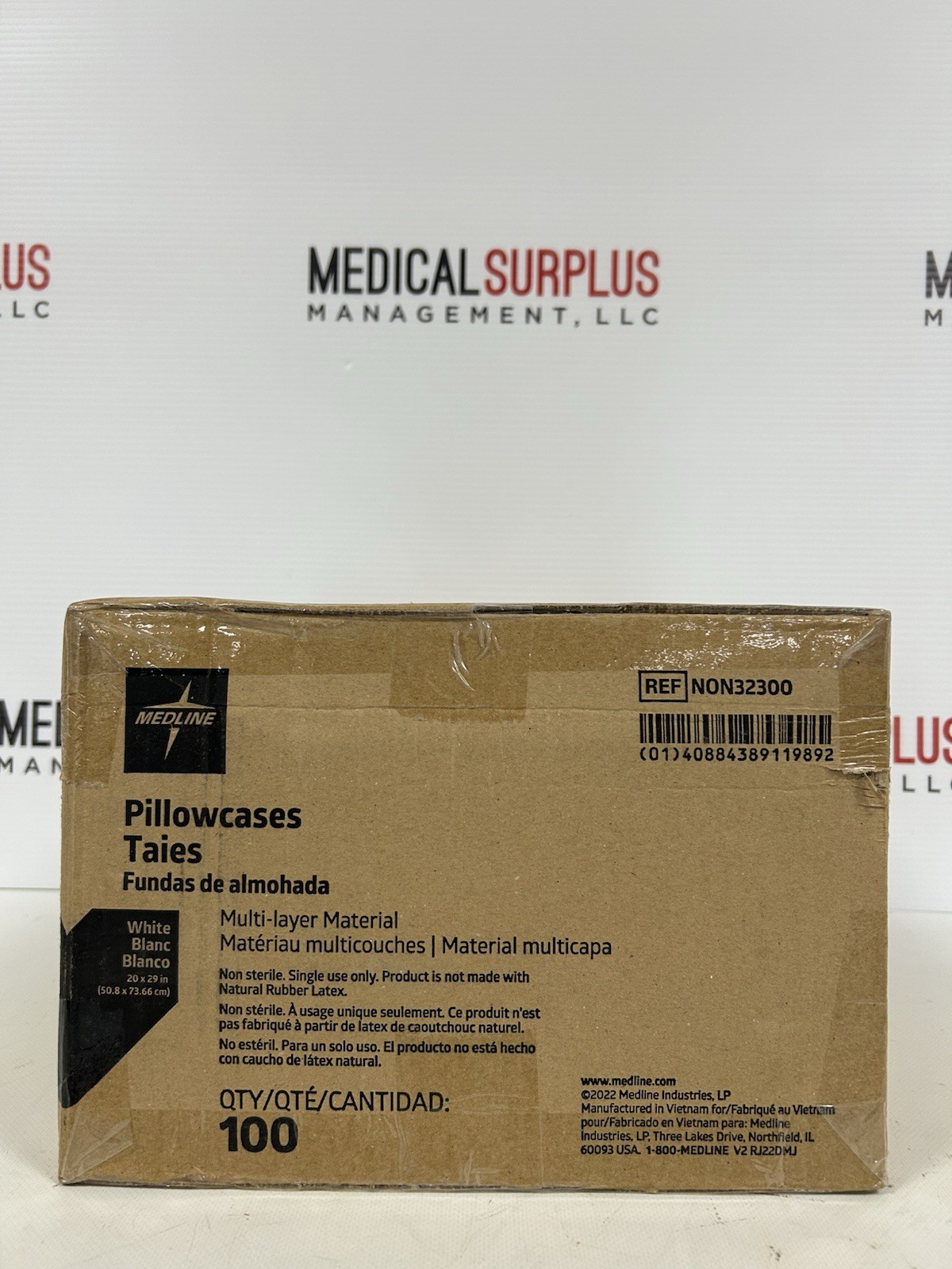 Medline NON32300 Disposable Multi-Layer Pillowcases, 20" x 29", White 100pc gallery