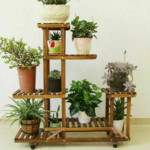 Upgraded All Types Multi Tier Plant Stand Wood Garden Shelf Herb Flower Holder gallery