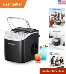 Countertop Ice Maker Machine with Handle, 26lbs in 24Hrs, 9 Ice Cubes Ready i…