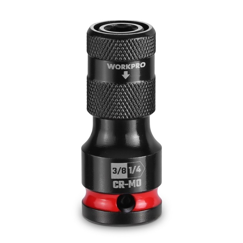 WORKPRO 3/8" Square to 1/4-in Hex Quick Release Bit Holder Impact Socket Adapter gallery