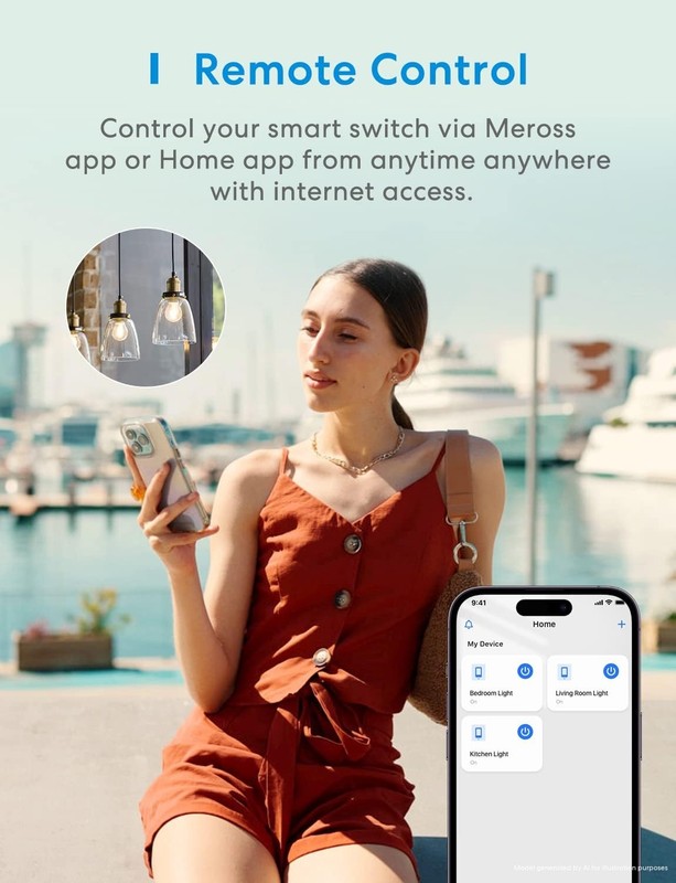 3 Way Smart Switch, Smart Light Switch Supports Apple HomeKit, Siri, Alexa, G... gallery