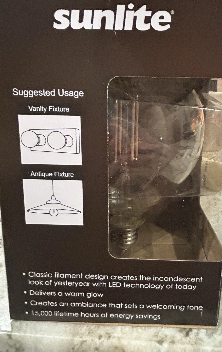 Light Bulb Edison Globe by Sunlite Filament LED G40 8.5 -Watts 100W equiv E26 gallery