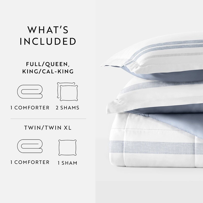 Kaycie Gray Striped Patterned Reversible Comforter gallery