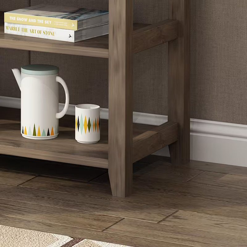 47.25 In. Washed Grey Rectangle MDF Console Table with 3-Drawers and 2-Shelves gallery