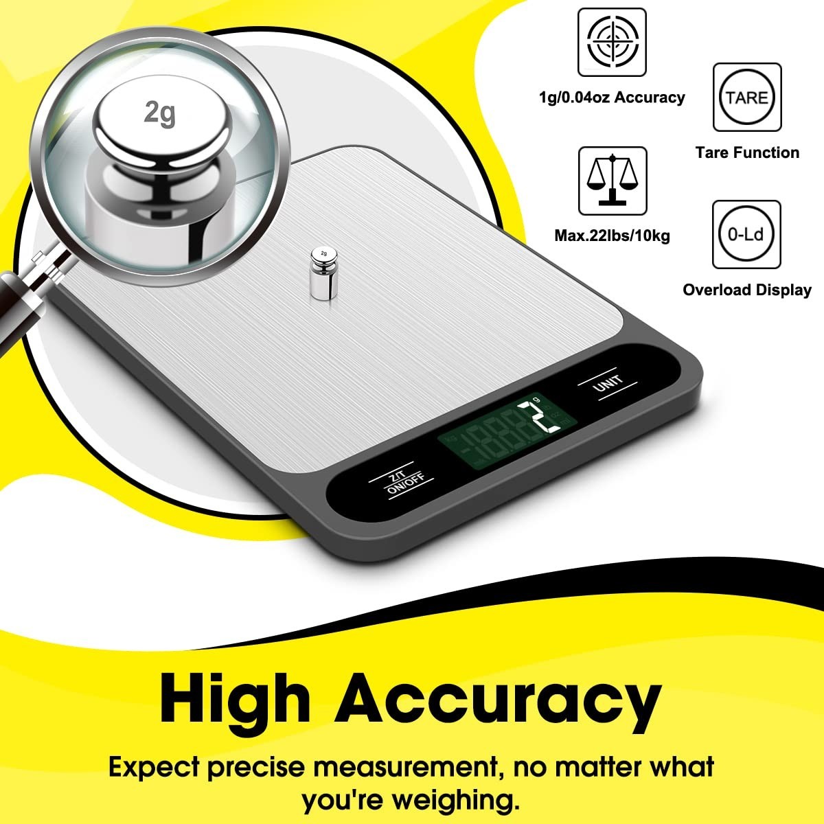 Food Scale, 10kg/22lb Digital Kitchen Scale Weight Grams and Ounces for Baking gallery
