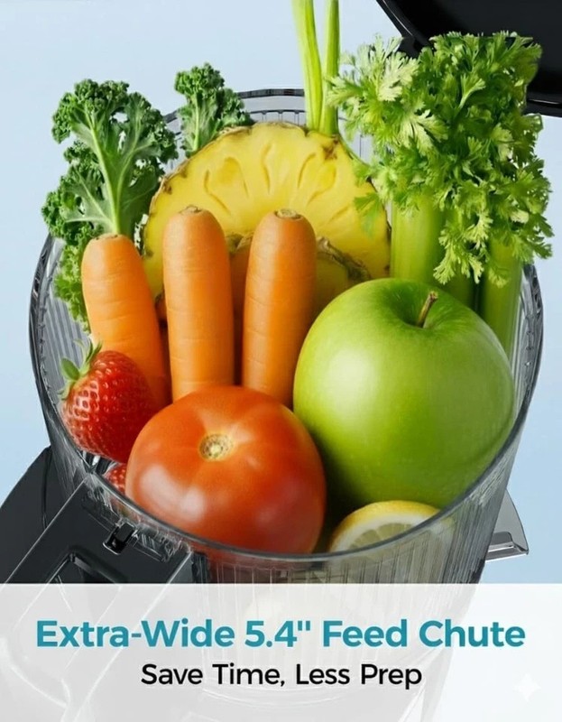 Cold Press Juicer 6.5 Extra Large Feed Chute Juicer Machines Hands Free 350W gallery