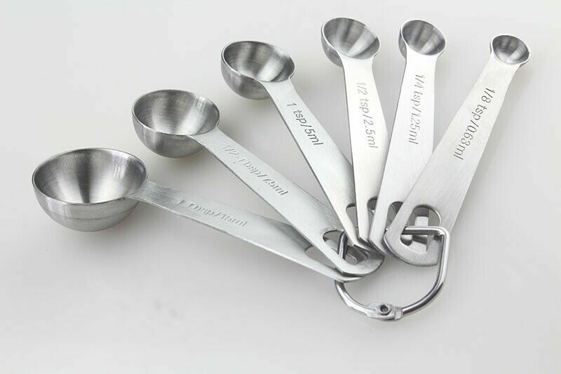 Household Stainless Steel Measuring Spoon Set of Six difference Size Pieces gallery