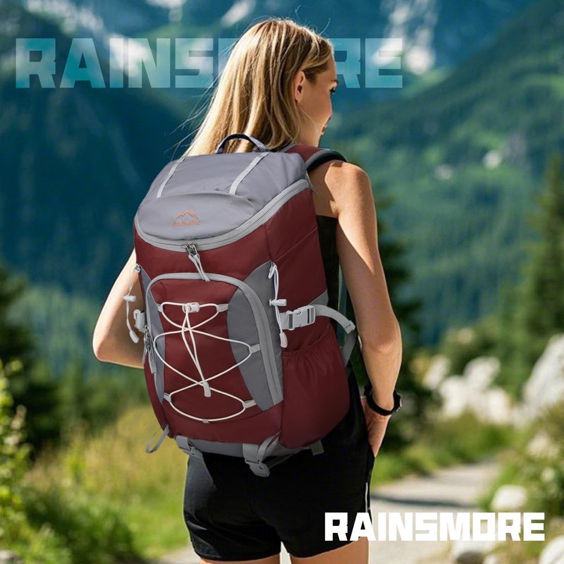 Foldable Hiking Backpack 40L Packable Camping Waterproof Daypack Red Bag 2