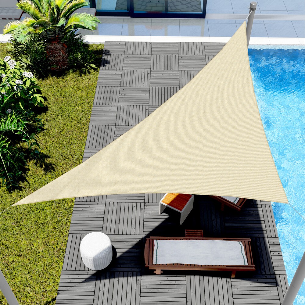 Custom Size Beige Right Triangle Sun Shade Sail Outdoor Canopy Awning Patio Pool