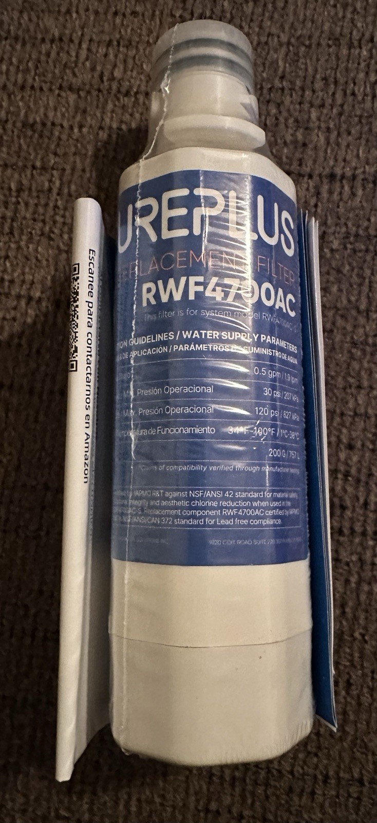 PurePlus RWF4700AC Refrigerator Water Filter Reduces Chlorine Taste Odor gallery