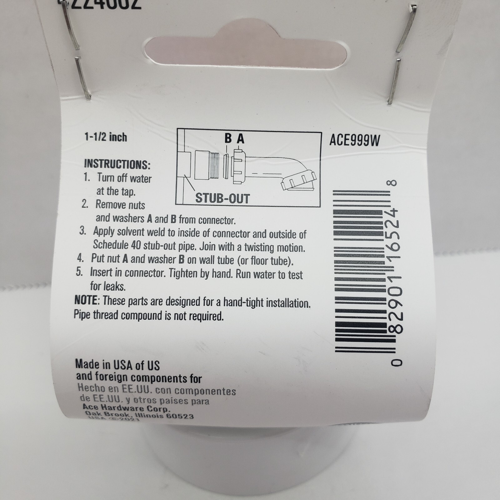 ACE Marvel Connector Slip Joint x Solvent Weld 1-1/2" #4224002 gallery