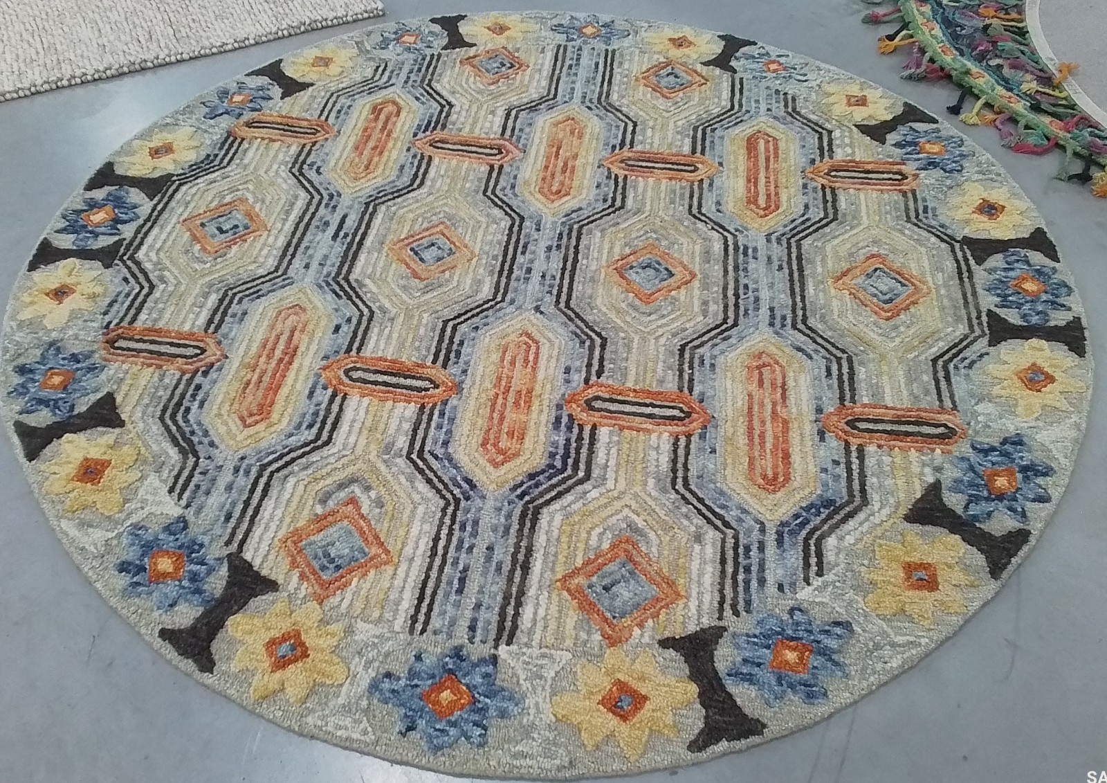 GREY / BLUE 8'-0" x 8'-0" Broken Thread Rug, Reduced Price 1172782147 TRC515F-8R gallery