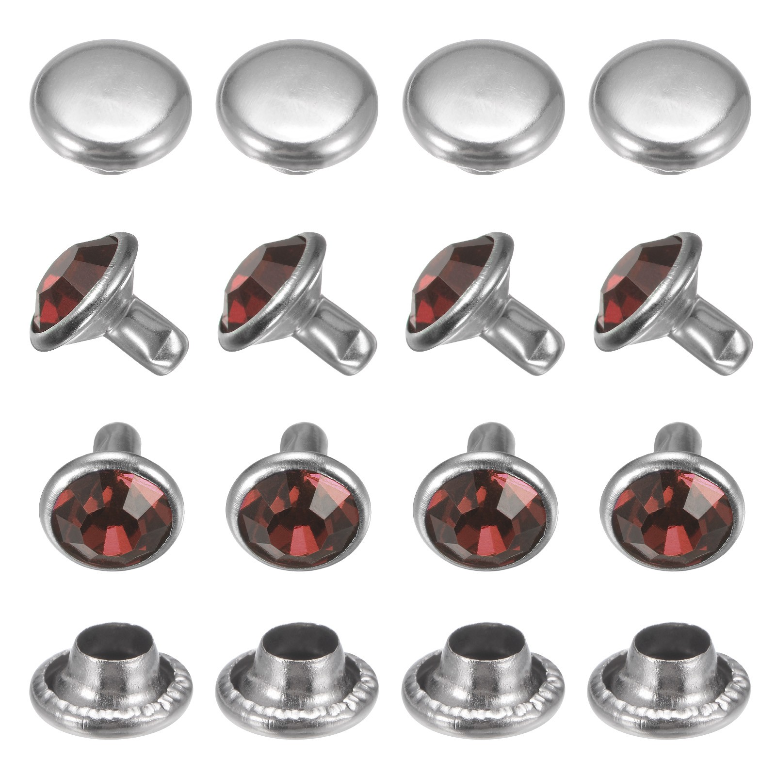 Clear Rhinestone Rivets [50pcs] - Crystal Rivets - [Deep Purple - 0.31 IN] gallery